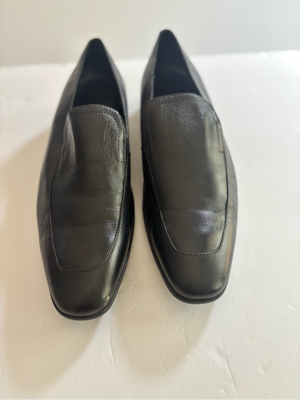 Boss Black Leather Slip-On Loafers